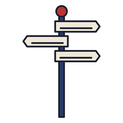 Trazo de icono colorido de poste indicador Diseño PNG