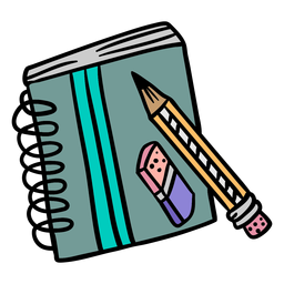Ilustración colorida del lápiz del cuaderno de bocetos Diseño PNG