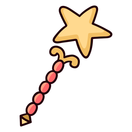 Star scepter colorful icon stroke
