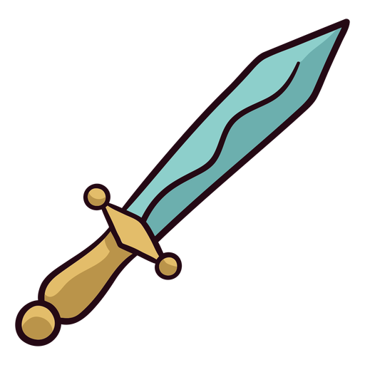 Trazo de icono colorido espada Diseño PNG