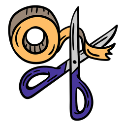 Cinta tijeras colorida ilustración Diseño PNG