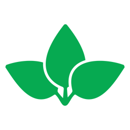 Ícone de três folhas verdes