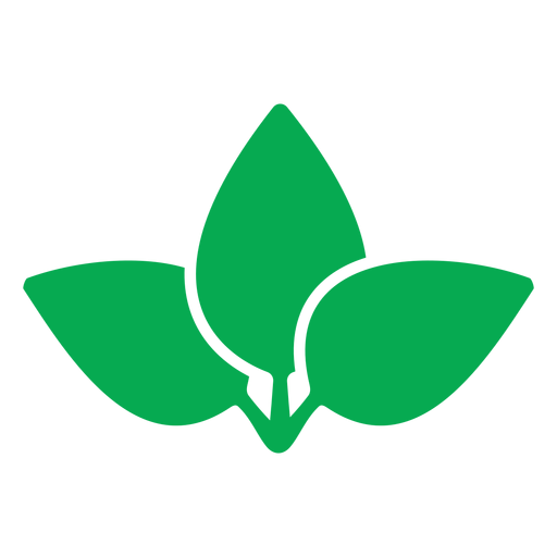 Icono de tres hojas verdes
