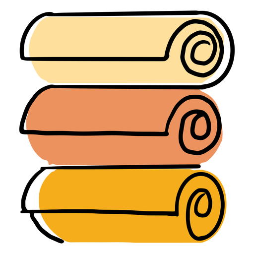 Traço de ícone colorido de três toalhas Desenho PNG