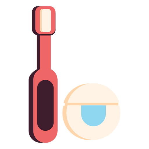 Icono colorido de la seda del cepillo de dientes Diseño PNG