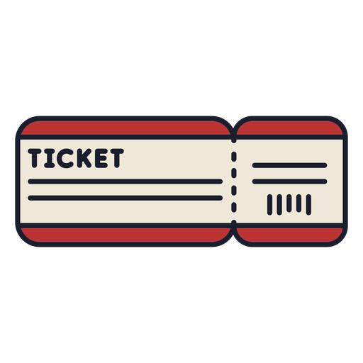 Travel ticket colorful icon stroke PNG Design