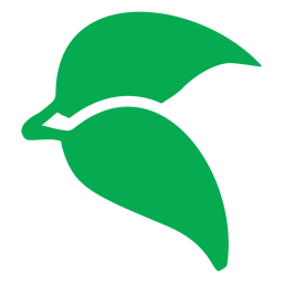 Two green leaves icon
