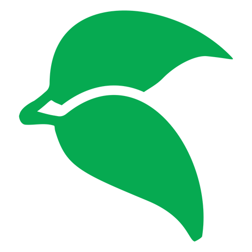 Symbol mit zwei grünen Blättern PNG-Design