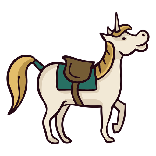 Unicornio caballo colorido icono trazo