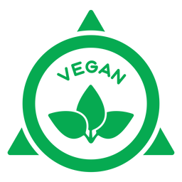 Vegan green leaves badge Transparent PNG