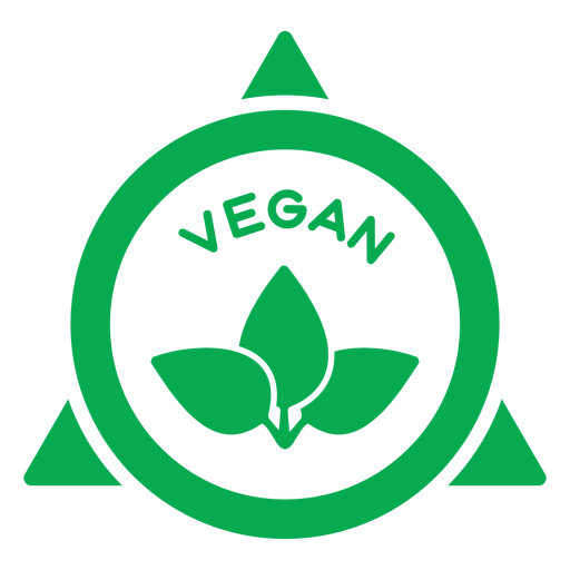 Insignia de hojas verdes veganas Diseño PNG