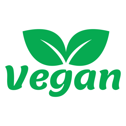 Emblema de folhas verdes veganas Desenho PNG