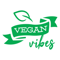 Insignia verde de vibraciones veganas Diseño PNG