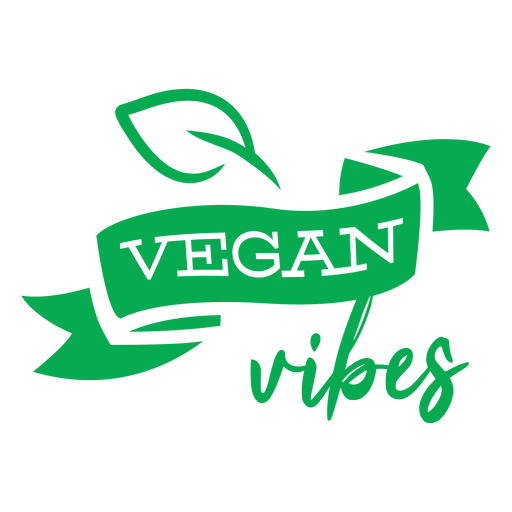 Insignia verde de vibraciones veganas Diseño PNG