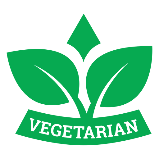 Vegetarian green leaves badge PNG Design