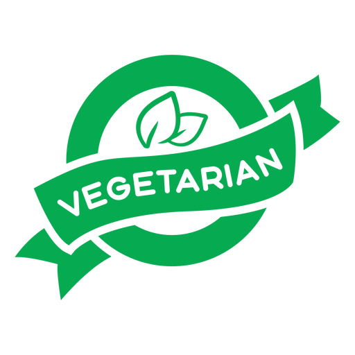 Insignia verde redonda vegetariana Diseño PNG