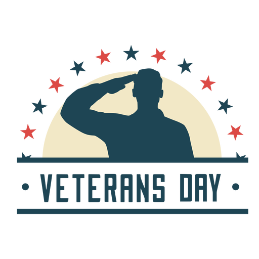 Veterans Day Flat Abzeichen PNG-Design