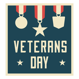 Medalha do dia dos veteranos plana Desenho PNG