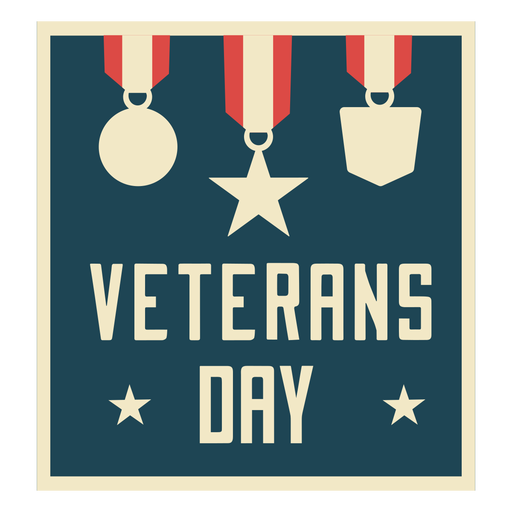 Veterans Day Medaillen flach PNG-Design