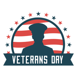 Round veterans day flat badge - Transparent PNG & SVG vector file