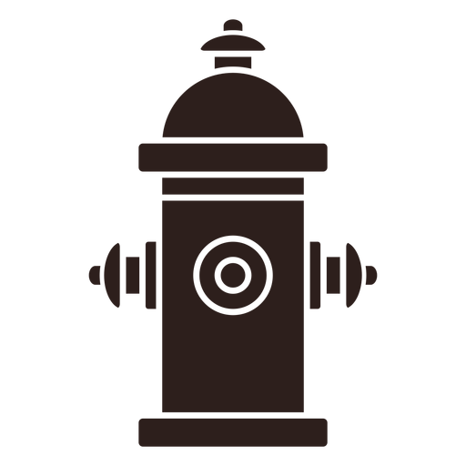 Flache Silhouette des Wasserhydranten PNG-Design