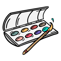 Aquarelle bürsten bunte Illustration PNG-Design