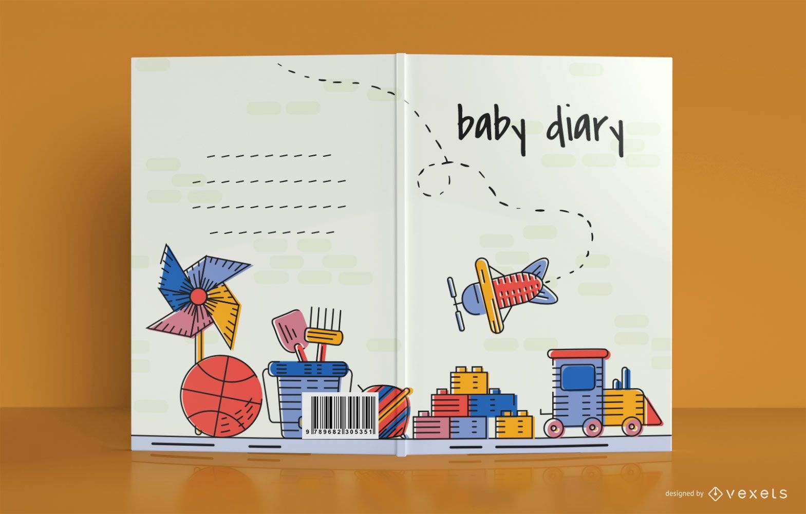 Design da capa do livro Toy Baby Diary