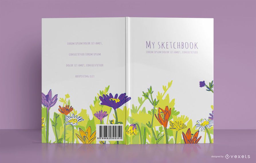 Diseño de portada de cuaderno floral Diseño de portada de cuaderno floral