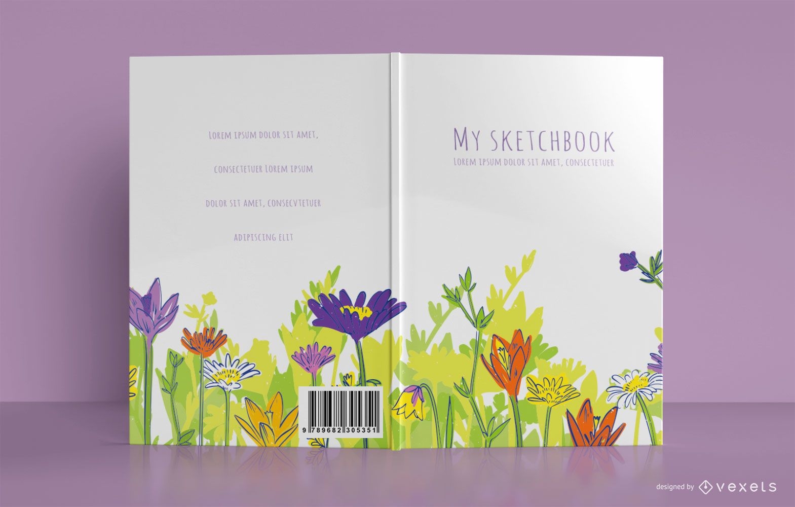 Blumen-Skizzenbuch-Cover-Design
