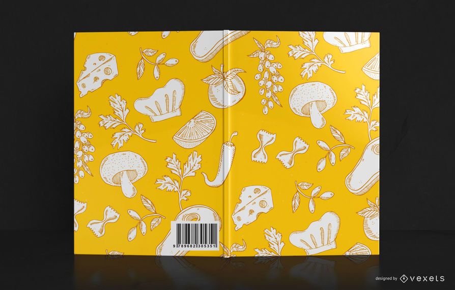 Food Pattern Book Cover Design Food Pattern Book Cover Design