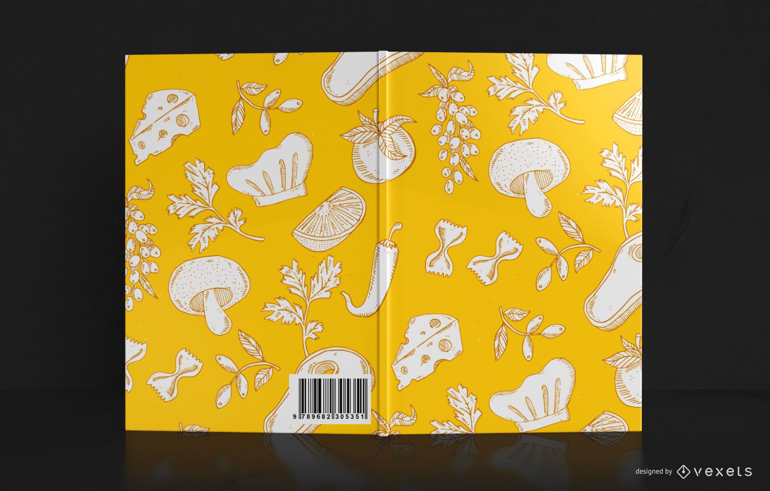 Design de capa de livro de padrão alimentar