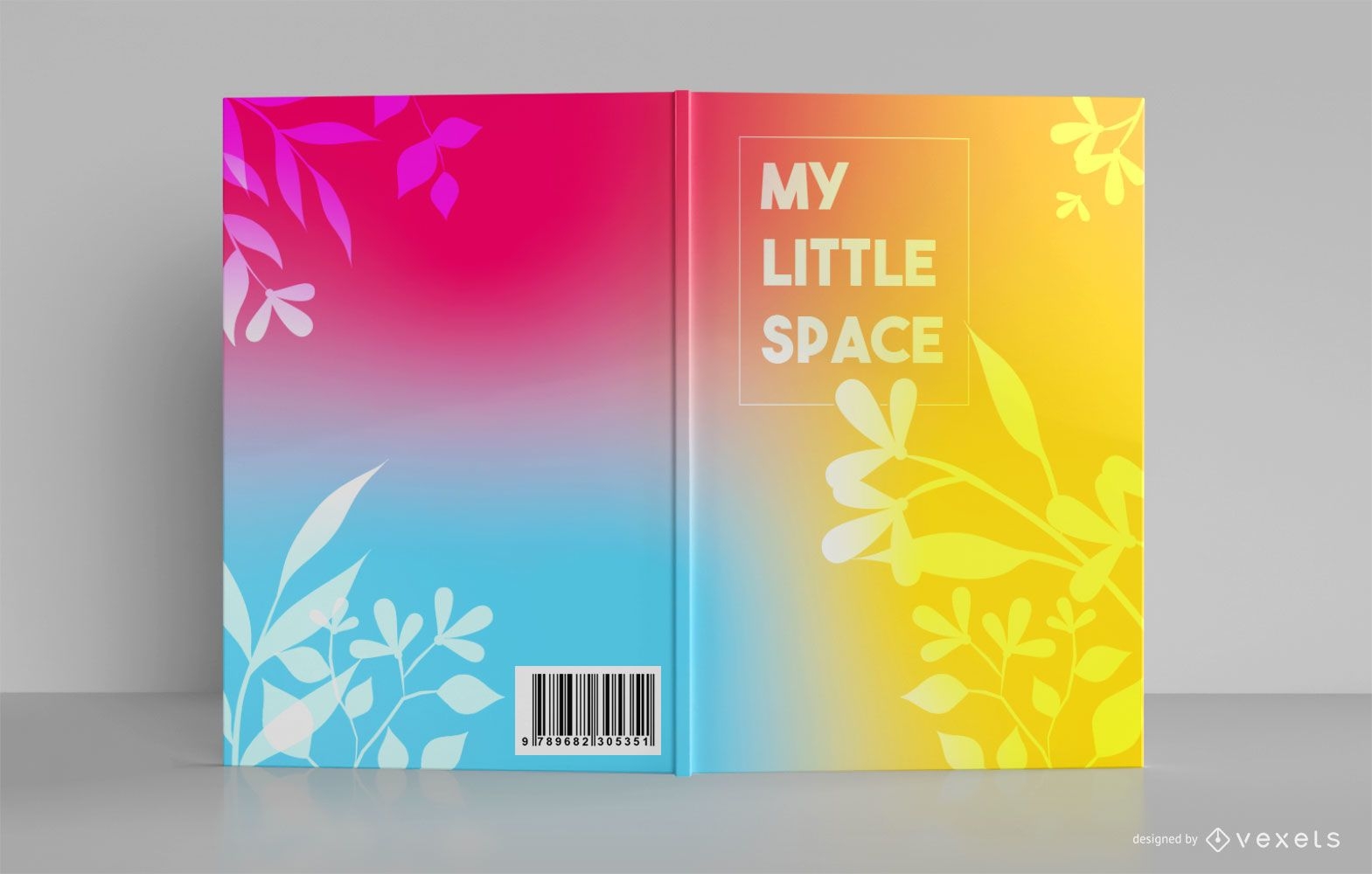Design de capa de livro criativo em gradiente