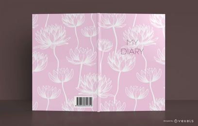 Design de capa de livro de diário de lótus Design de capa de livro de diário de lótus