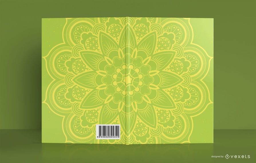 Diseño de portada de libro amarillo Mandala Diseño de portada de libro amarillo Mandala