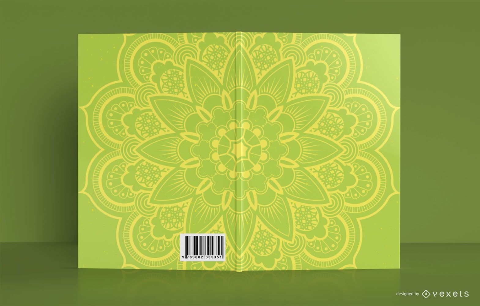 Gelbes Mandala-Buchcover-Design