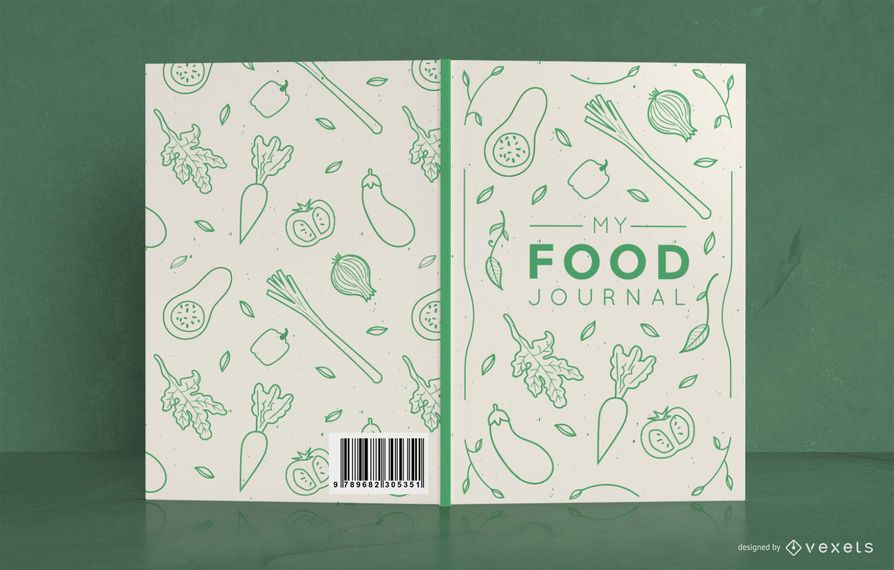 Diseño de portada de diario de comida de Doodle Diseño de portada de diario de comida de Doodle