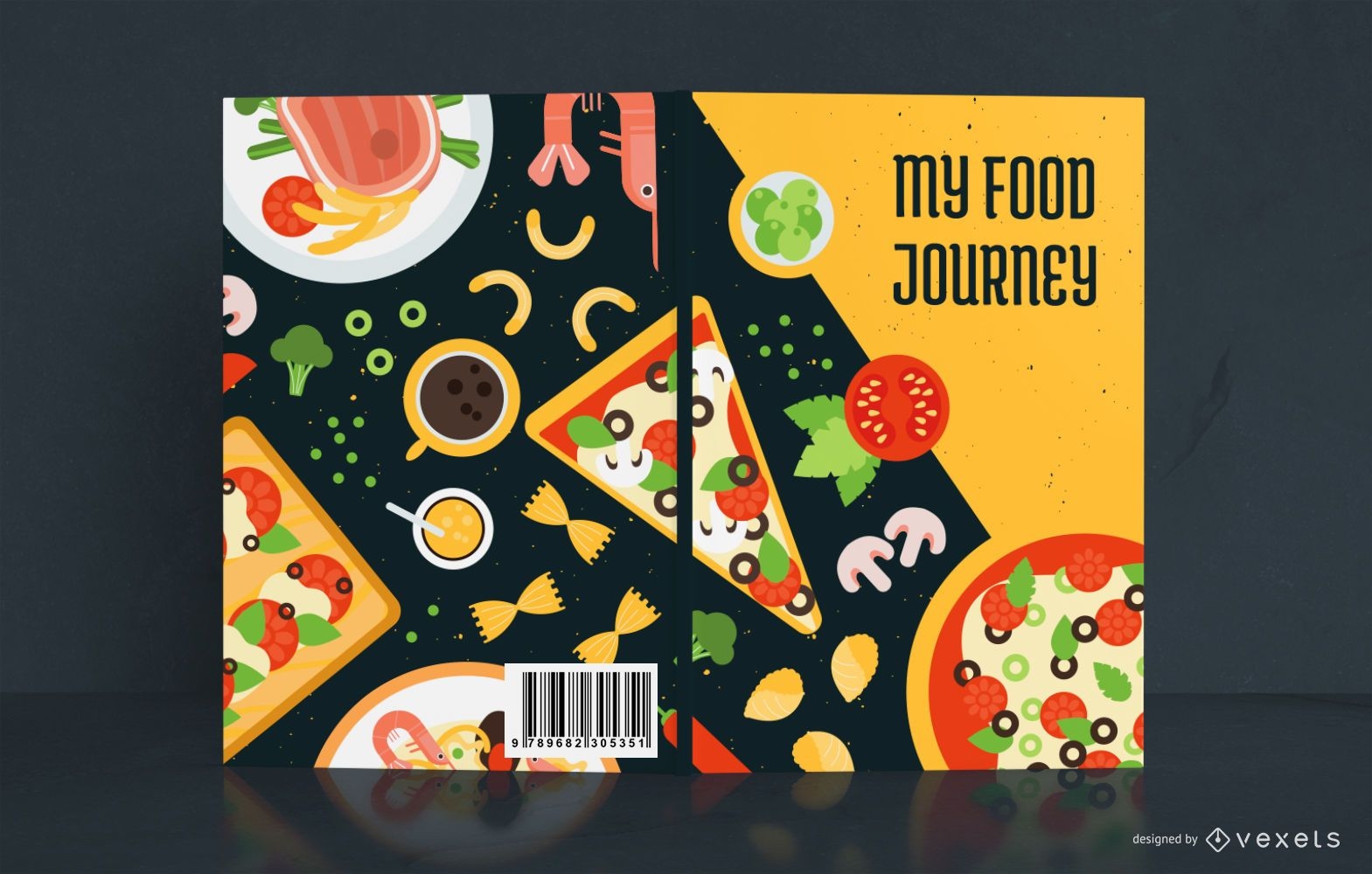 Design da capa do livro My Journey Food