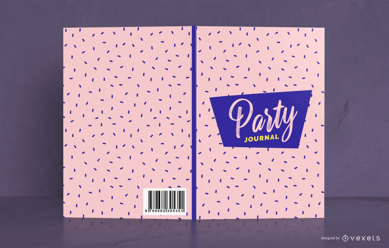 Design da capa do livro do Party Journal Pattern