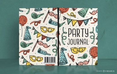 Diseño de portada de libro de Doodle de fiesta