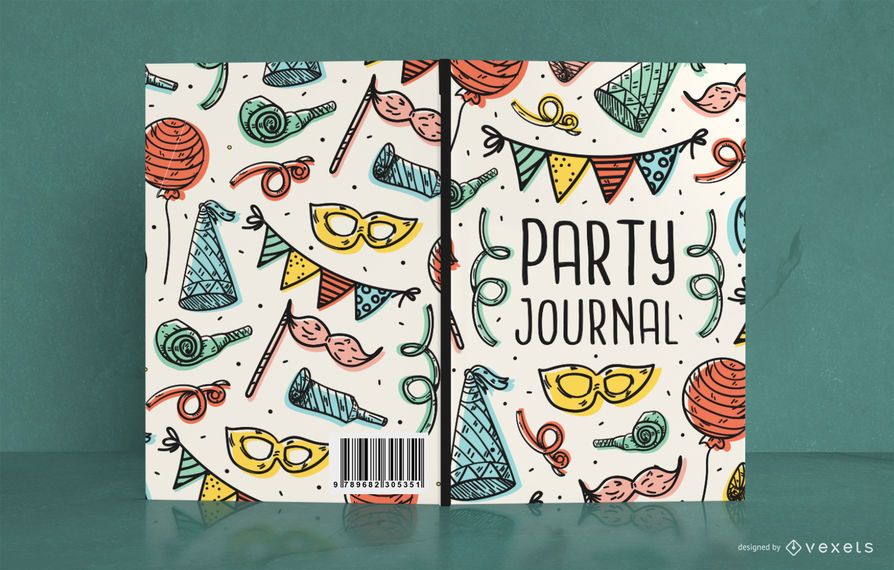 Diseño de portada de libro de fiesta Doodle Diseño de portada de libro de fiesta Doodle
