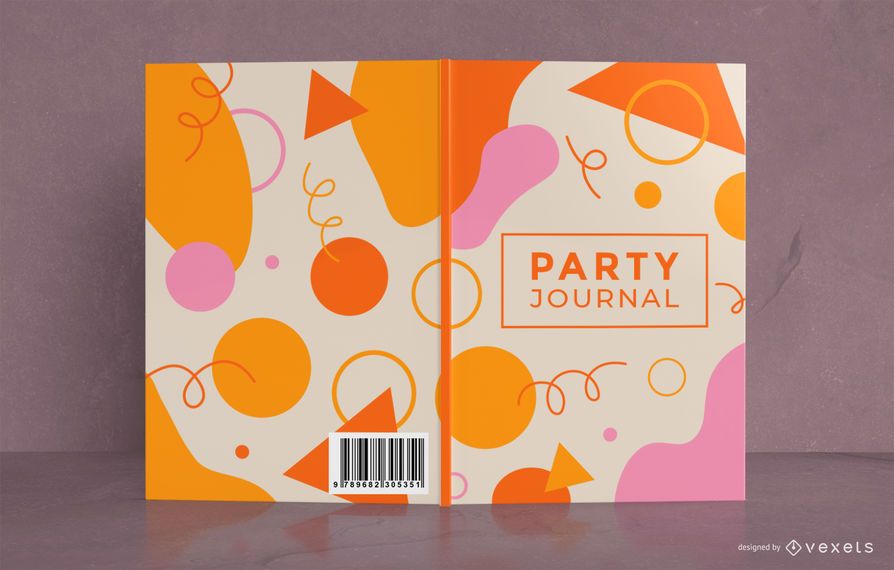 Design da capa do livro colorido do Party Journal Design da capa do livro colorido do Party Journal