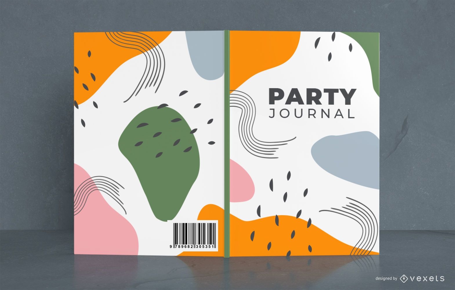 Diseño de portada de revista de fiesta abstracta