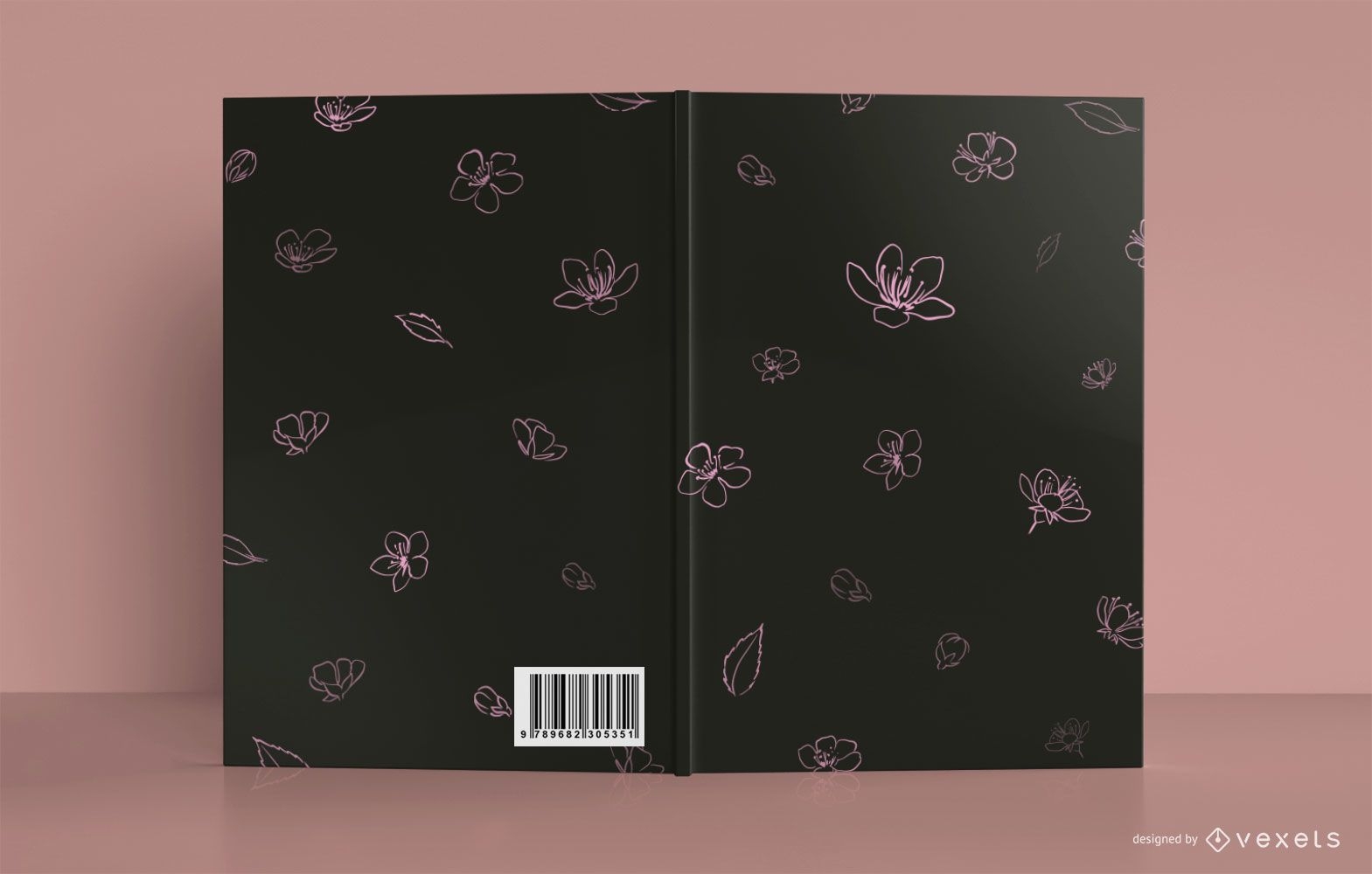 Diseño de portada de libro de meditación floral