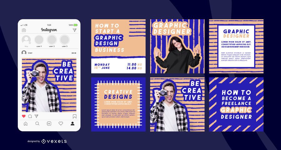 Creative social media post set Creative social media post set