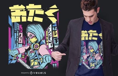 Design urbano do t-shirt de Otaku Ninja Design urbano do t-shirt de Otaku Ninja