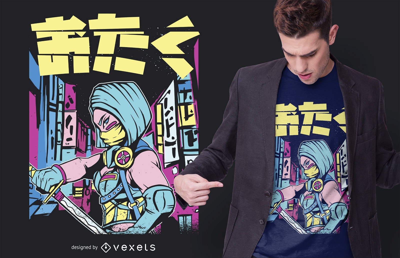 Design de camisetas Otaku Urban Ninja