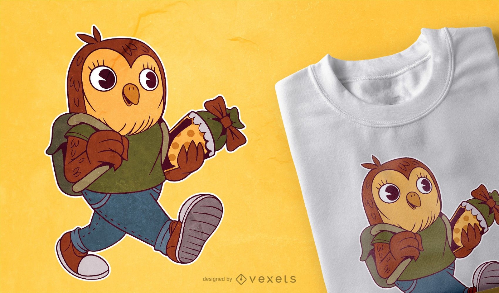 School Owl T-shirt Design