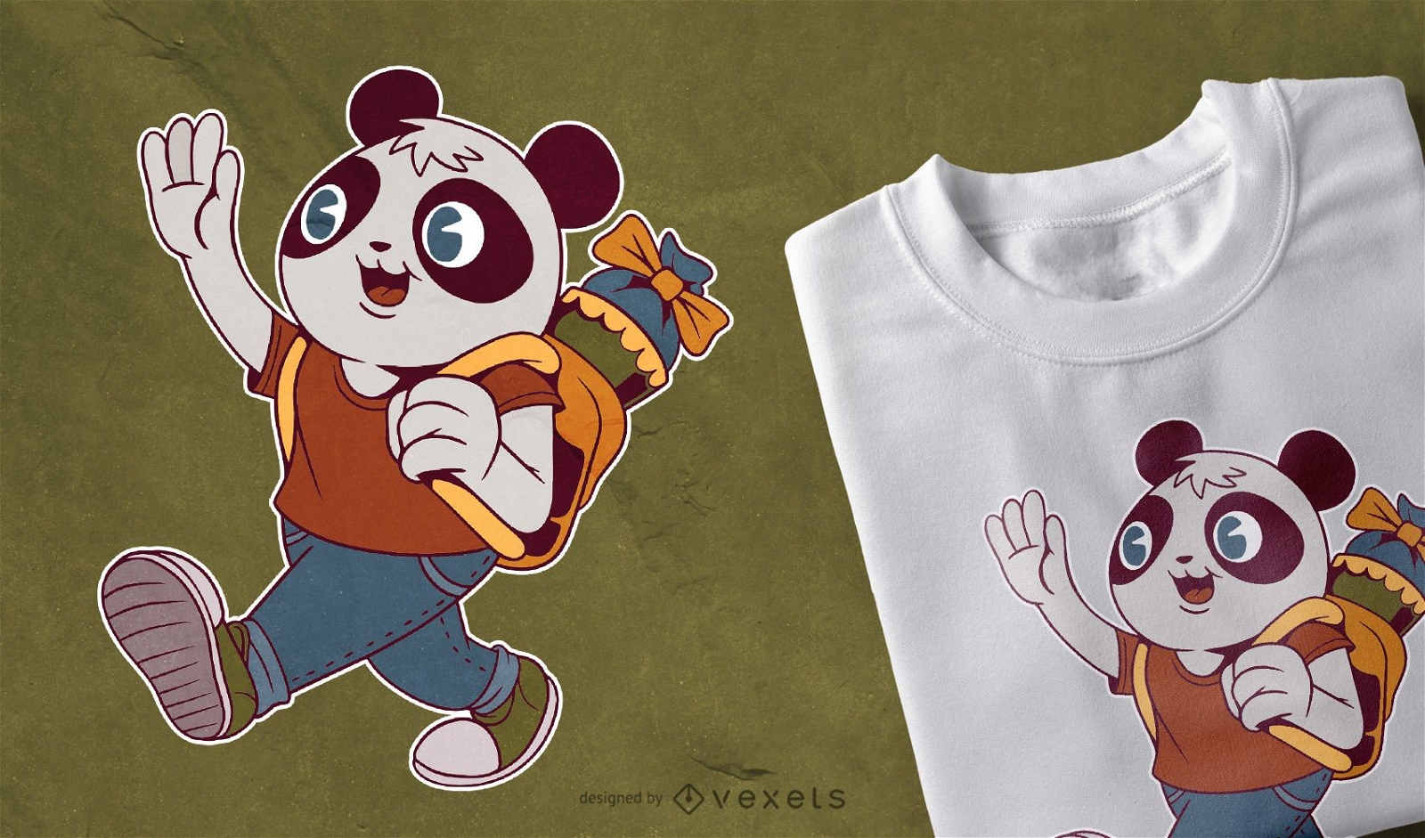 Diseño de camiseta School Panda