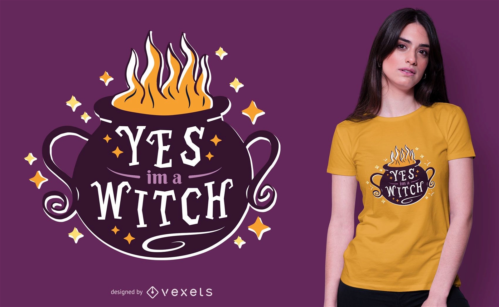 Eu sou o design de uma camiseta de bruxa