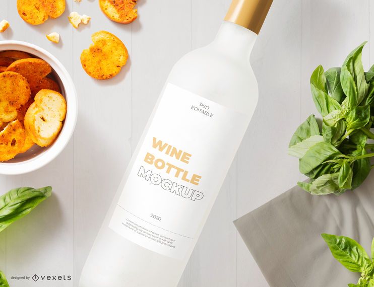 Wine Bottle Label Mockup Design Wine Bottle Label Mockup Design